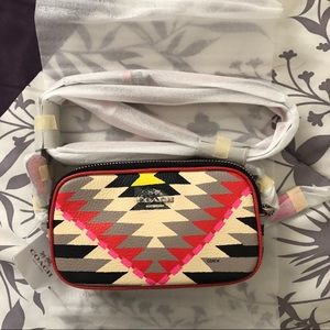 Coach NWT small printed leather crossbody